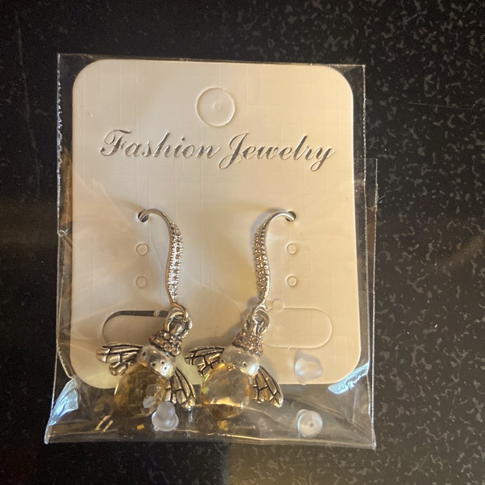 Honey bee earrings